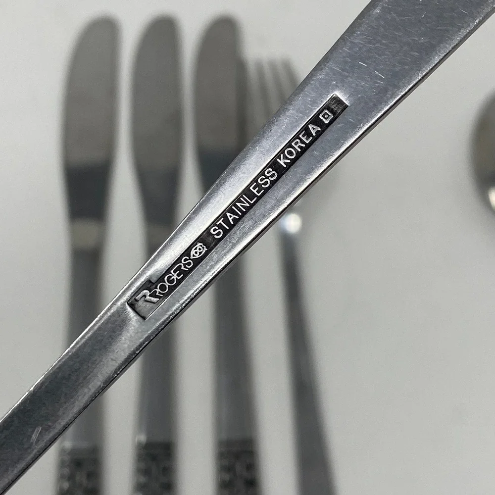 Vtg‎ 70's 6- Rogers Co Casa Vista Stainless Flatware MCM Korea Stanley Roberts